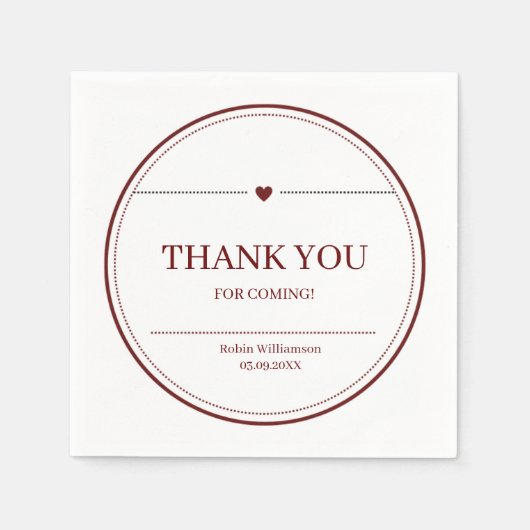 Minimalistische roest met kleuren bedankt servet (Voorkant)