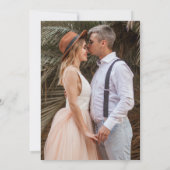 Minimalistische roest trouwringen foto bruiloft kaart (Achterkant)