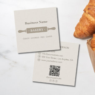 Minimalistische Roller Bakkerij Neutraal Vierkante Visitekaartje
