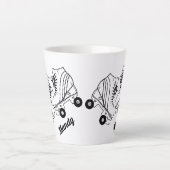Minimalistische rollertekening Aangepaste naam Latte Mok (Voorkant)