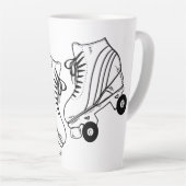 Minimalistische rollertekening Aangepaste naam Latte Mok (Rechterhoek)