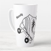 Minimalistische rollertekening Aangepaste naam Latte Mok (Linkerhoek)