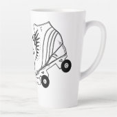 Minimalistische rollertekening Aangepaste naam Latte Mok (Rechts)