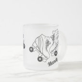 Minimalistische rollertekening Aangepaste naam Matglas Koffiemok (Voorkant rechts)