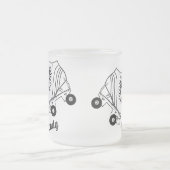 Minimalistische rollertekening Aangepaste naam Matglas Koffiemok (Center)