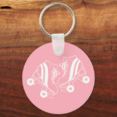 Minimalistische rolroze Schaatsen Derby Skating ro Sleutelhanger (Voorkant)