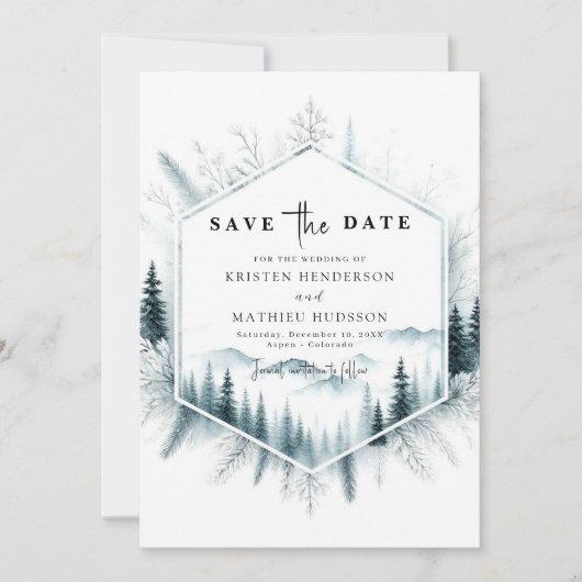 Minimalistische Romance bruiloft Save The Date (Voorkant)