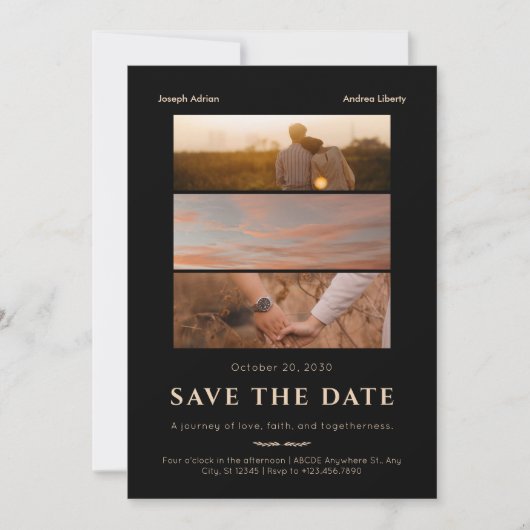 Minimalistische romance film poster bruiloft foto save the date (Voorkant)