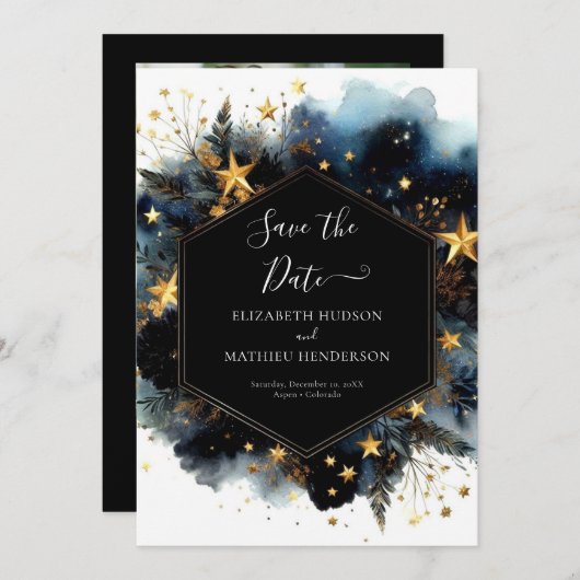 Minimalistische Romance Hemelse Huwelijk Save The Date (Voorkant / Achterkant)