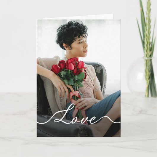 Minimalistische Romantische Aangepaste Foto Kaart (Voorkant)