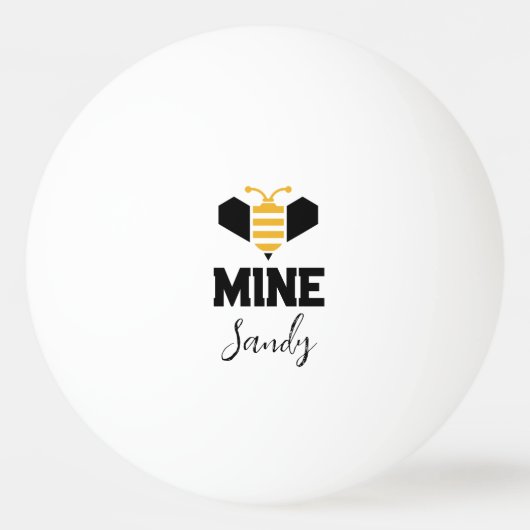 Minimalistische Romantische bijenmijn (naam) Pingpongbal (Voorkant)