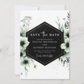 Minimalistische romantische Boho Sage Green bruilo Save The Date (Voorkant)
