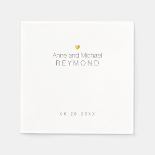 Minimalistische romantische bruiloft witte servett servet