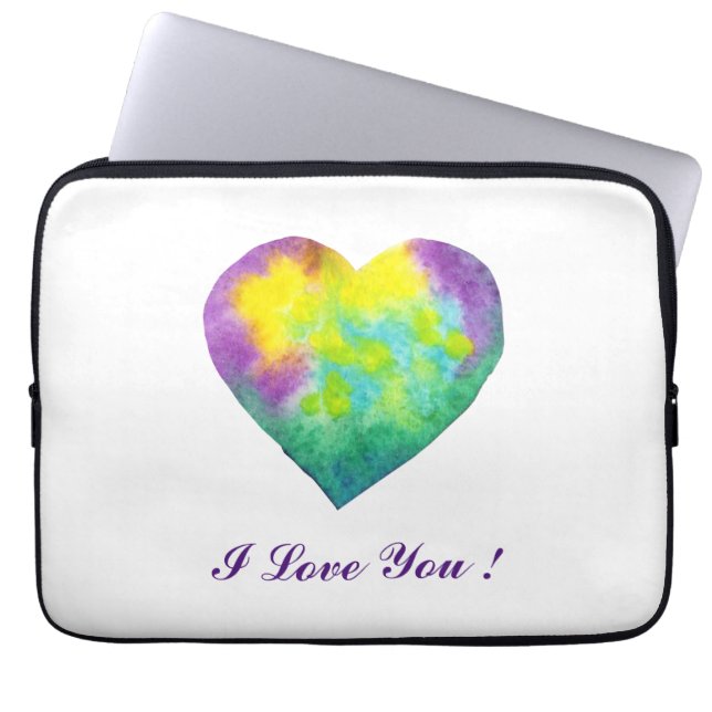 Minimalistische Romantische I Love You Laptop Hoes (Voorkant)