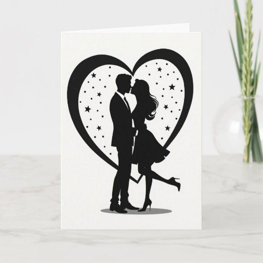 Minimalistische Romantische Kus Kaart (Voorkant)
