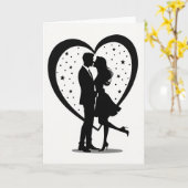 Minimalistische Romantische Kus Kaart (Gele Bloem)