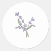 Minimalistische romantische lavendelbruiloft ronde sticker (Voorkant)