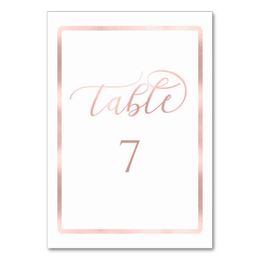 Minimalistische romantische roosgouden lijst kalli kaart (Voorkant)