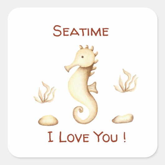 Minimalistische Romantische ZEEKzomer Vierkante Sticker (Voorkant)