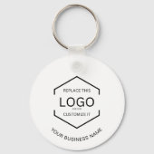 Minimalistische Ronde QR Code Bedrijf Business Log Sleutelhanger (Voorkant)
