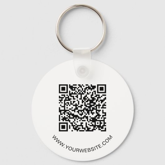 Minimalistische Ronde QR Code Bedrijf Business Log Sleutelhanger (Achterkant)