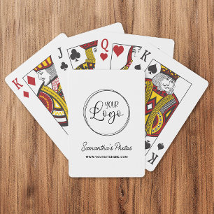 Minimalistische Ronde Zakelijke Logo Promo Pokerkaarten