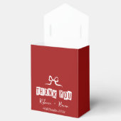 Minimalistische rood en wit dank u bruiloft bedankdoosjes (Geopend)