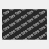 Minimalistische rood groen zwart Santa's slee vaka Inpakpapier Vel (Voorkant 3)