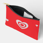 Minimalistische Rood met Hart Patroon Etui (Open)