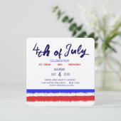 Minimalistische Rood Wit Blauw 4 juli Partij Kaart (Staand voorkant)