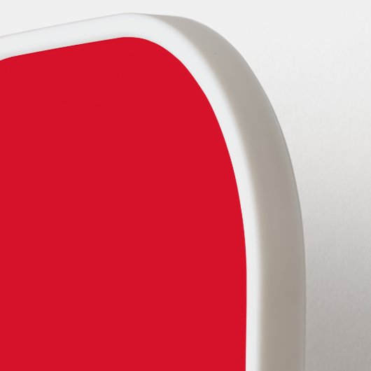 Minimalistische rood-wit monogram Initialen Pickleball Paddle (Links Detail)