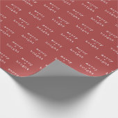 Minimalistische rood wit vrolijk + heldere kerst cadeaupapier (Hoek)