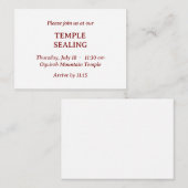 Minimalistische rood-witte tempel verzegeling uitn informatiekaartje (Voorkant / Achterkant)