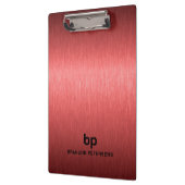 Minimalistische rood zwart metallic textuur print klembord (Links)