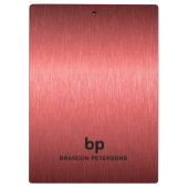 Minimalistische rood zwart metallic textuur print klembord (Achterkant)