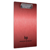 Minimalistische rood zwart metallic textuur print klembord (Rechts)