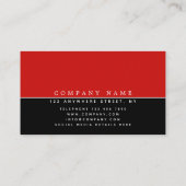 Minimalistische rood-zwart-wit typografie visitekaartje (Achterkant)