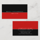 Minimalistische rood-zwart-wit typografie visitekaartje (Voorkant / Achterkant)