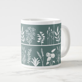 Minimalistische Rookkleurige Blauwgroene Botanisch Grote Koffiekop