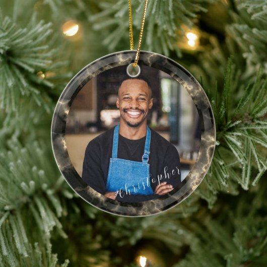 Minimalistische rookwolk bruine foto keramisch ornament (Boom)