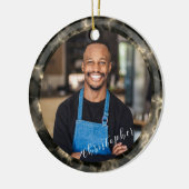 Minimalistische rookwolk bruine foto keramisch ornament (Links)