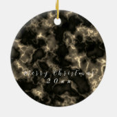 Minimalistische rookwolk bruine foto keramisch ornament (Achterkant)