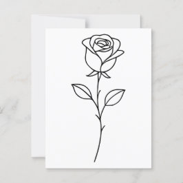 Minimalistische Roos Botanische Lijnkunst Briefkaart