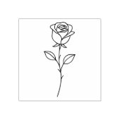Minimalistische Roos Botanische Lijnkunst Rubberstempel (Afrduk)