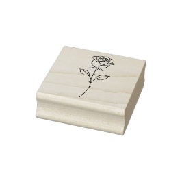 Minimalistische Roos Botanische Lijnkunst Rubberstempel