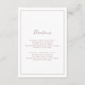 Minimalistische Roos Gold Direction Enclosure Kaar Informatiekaartje (Voorkant)
