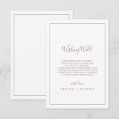 Minimalistische Roos Gold Wedding Wishing Well Kaa Informatiekaartje (Voorkant / Achterkant)