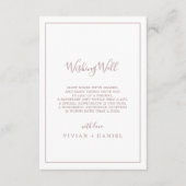 Minimalistische Roos Gold Wedding Wishing Well Kaa Informatiekaartje (Voorkant)