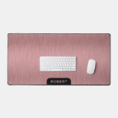 Minimalistische roos-goud geborsteld aluminium tex bureaumat (Keyboard & Muis)