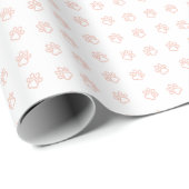 Minimalistische roos pootafdrukken inpakpapier (Rol Hoek)